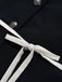[Prévente] Veste Blazer Bleu Foncé à Revers Contrastés et Ceinture Années 1960 - 3
