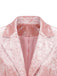 Veste Blazer Rose en Velours Froissé à Double Boutonnage Années 1950 - 4