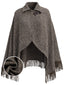 [Prévente] Veste marron maille imitation laine revers et ourlet frangé années 1970