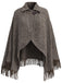 [Prévente] Veste Marron en Maille Effet Laine à Revers et Ourlet Frangé Années 1970 - 2