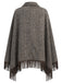 [Prévente] Veste Marron en Maille Effet Laine à Revers et Ourlet Frangé Années 1970 - 4