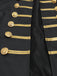 Veste militaire noire à col montant, boutons et galon doré années 1960 - 5