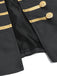 Veste militaire noire à col montant, boutons et galon doré années 1960 - 7
