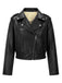 Veste Moto Courte en Similicuir à Col et Ourlet Élastiqué Années 1950 - 1