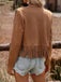 Veste western marron en suédine à clous et franges années 1970 - 5