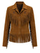 [Prévente] Veste western marron en suédine à étoiles et franges années 1970 - 2