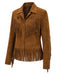 [Prévente] Veste western marron en suédine à étoiles et franges années 1970 - 3