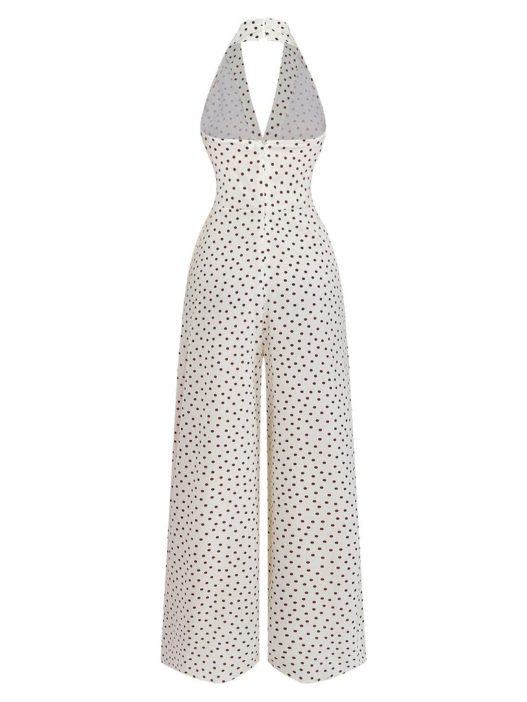 Polka dot jumpsuit on a white background