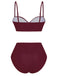 wine-red-1940s-High-Waisted-Ruched-Bikini-Set-back-view