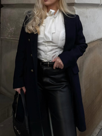 Chemisier blanche en coton avec nœud années 1950