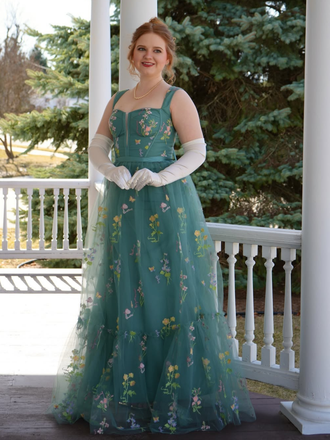 Robe en maille florale à lacets et baleines des années 1930