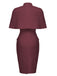 2PCS Robe Crayon Vintage Année 60 avec Cape Rouge Pin Up