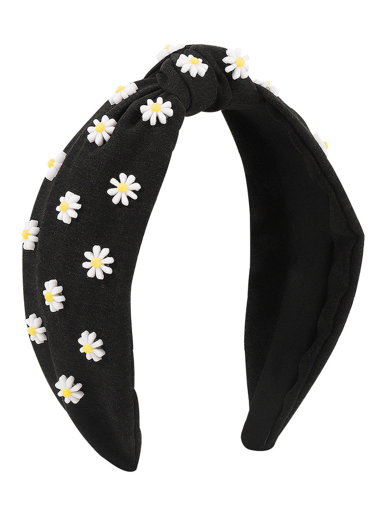 Bandeau nœud papillon rétro marguerite