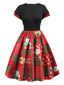 Robe de Noël rouge à carreaux des années 1950
