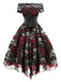 [Prévente] Robe en maille en dentelle rose crâne d'Halloween des années 50