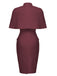 2PCS Robe Crayon Vintage Année 60 avec Cape Rouge Pin Up