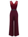 Combinaison Ceinture à Pois Vin Rouge Années 50 Cocktail