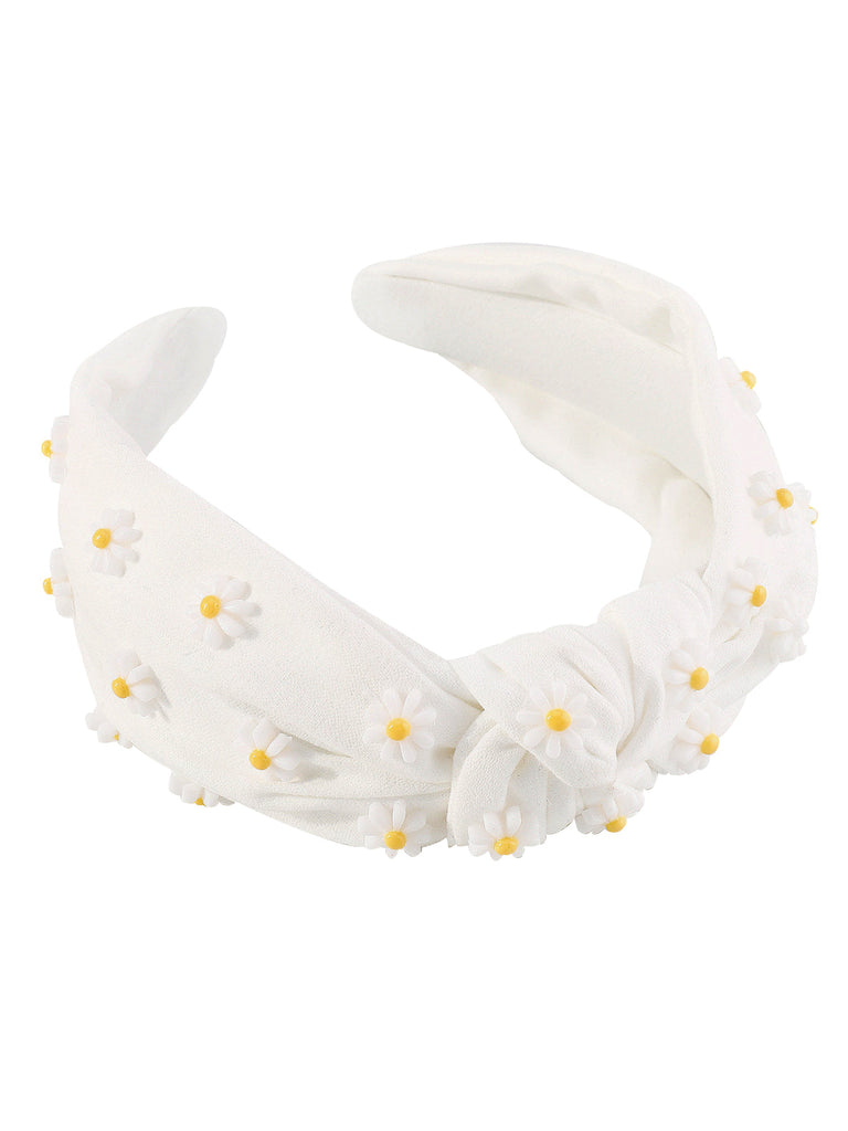 Bandeau nœud papillon rétro marguerite