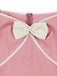 Robe trapèze rose années 50 avec col en cœur et nœud