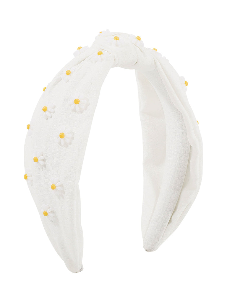 Bandeau nœud papillon rétro marguerite