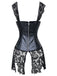 Corset en dentelle gothique en cuir noir Steampunk