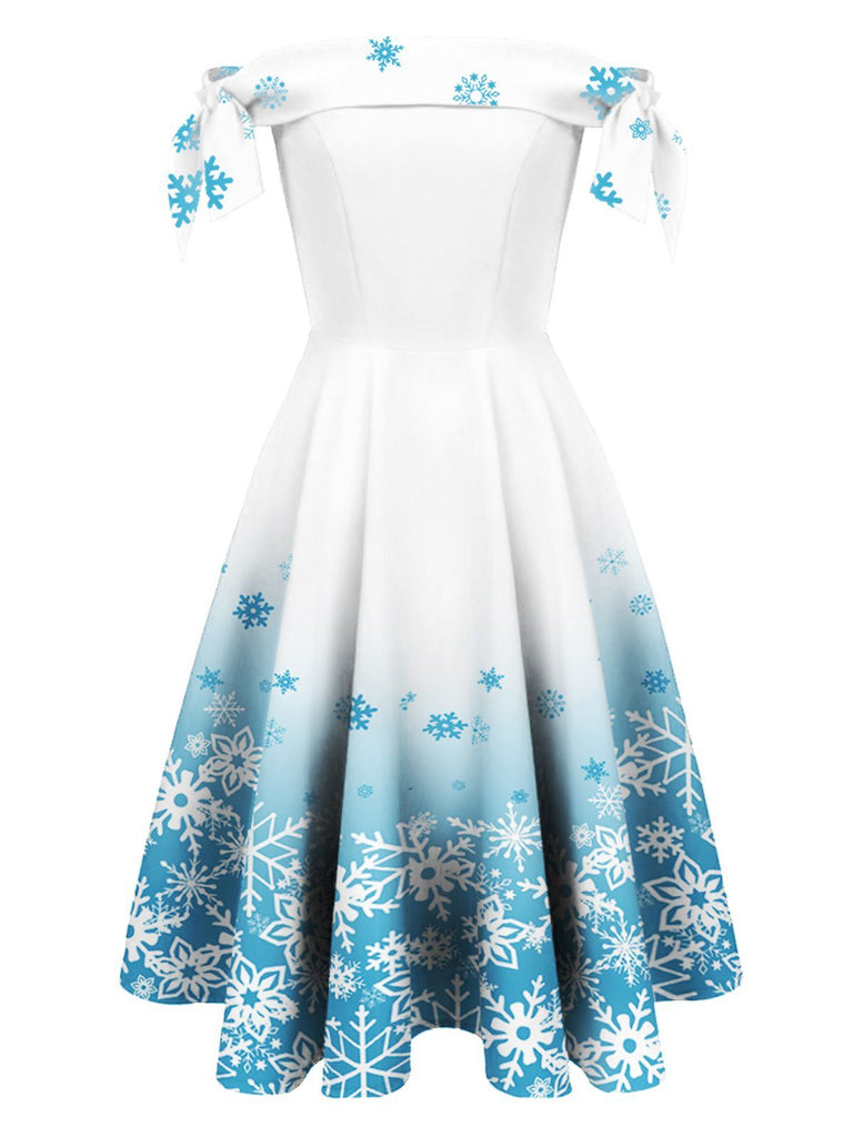 Robe Swing Année 50 Flocon de Neige