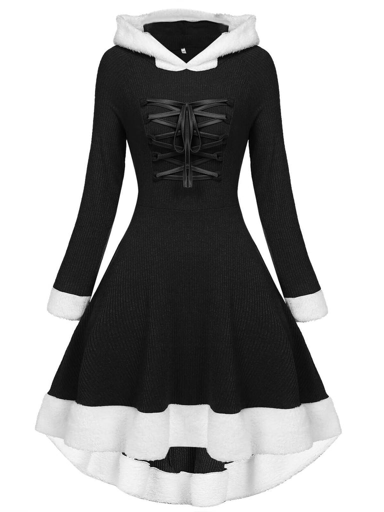 Robe de Noël Vintage Année 50 Avec Chapeau Bordeaux Pin Up