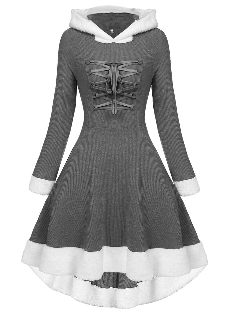 Robe de Noël Vintage Année 50 Avec Chapeau Bordeaux Pin Up
