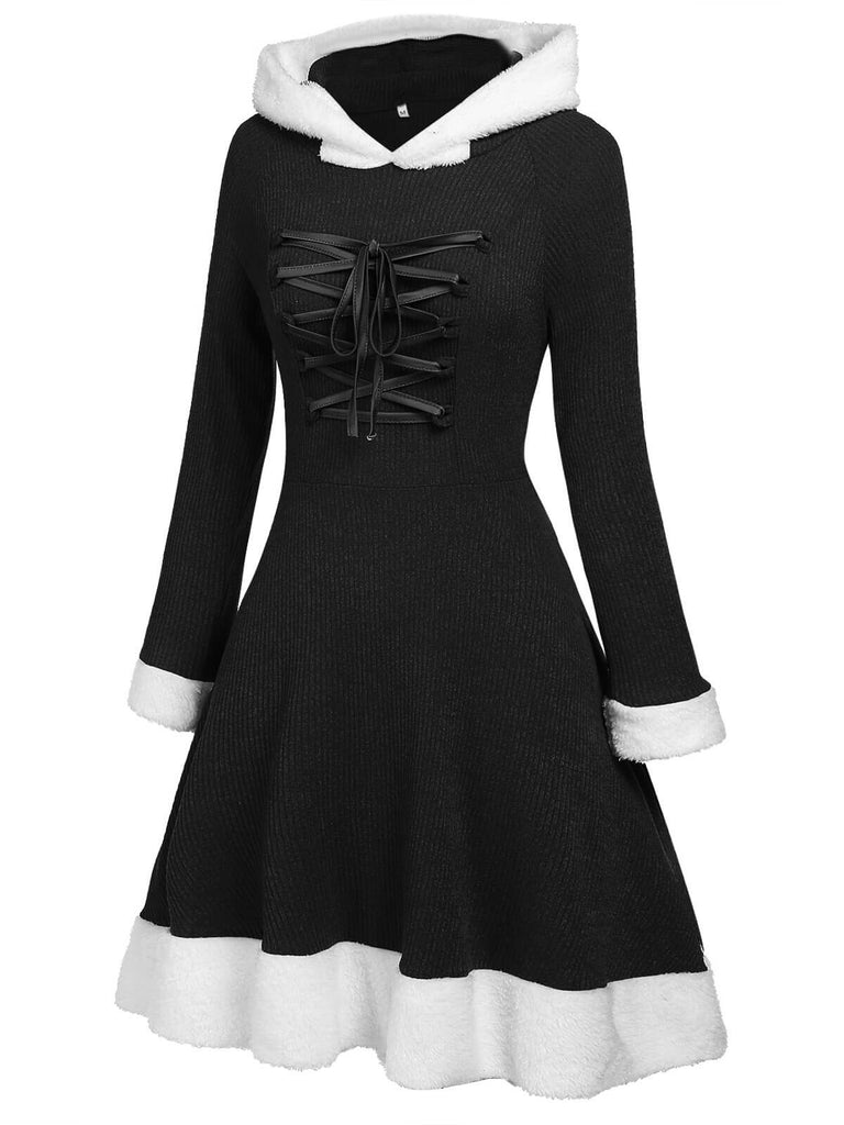 Robe de Noël Vintage Année 50 Avec Chapeau Bordeaux Pin Up