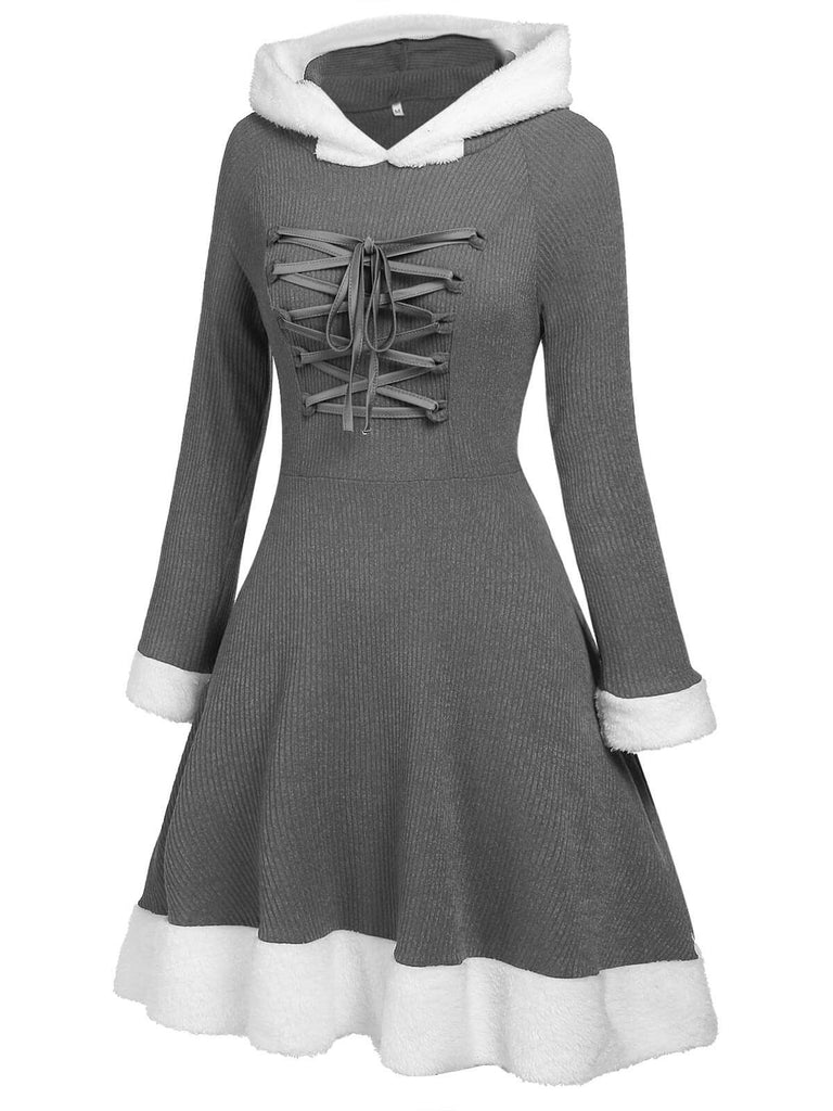 Robe de Noël Vintage Année 50 Avec Chapeau Bordeaux Pin Up
