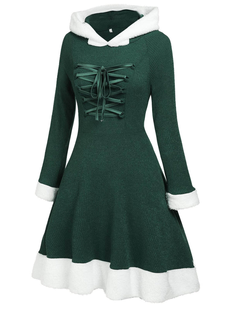 Robe de Noël Vintage Année 50 Avec Chapeau Bordeaux Pin Up