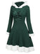 Robe de Noël Vintage Année 50 Avec Chapeau Bordeaux Pin Up
