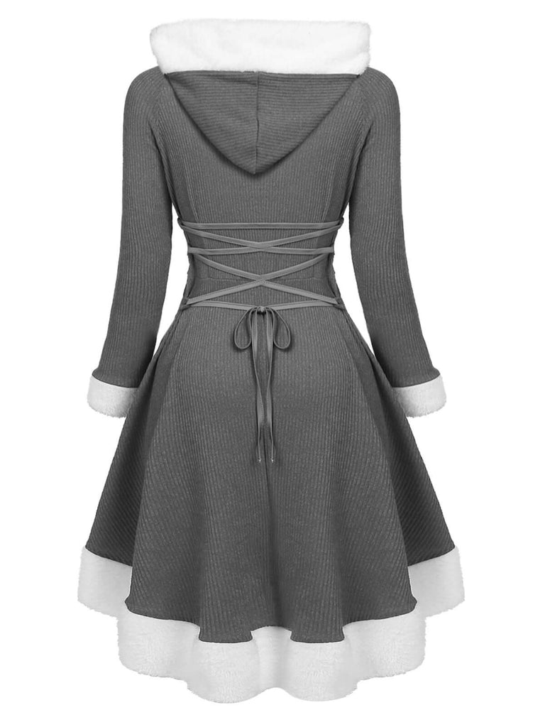Robe de Noël Vintage Année 50 Avec Chapeau Bordeaux Pin Up