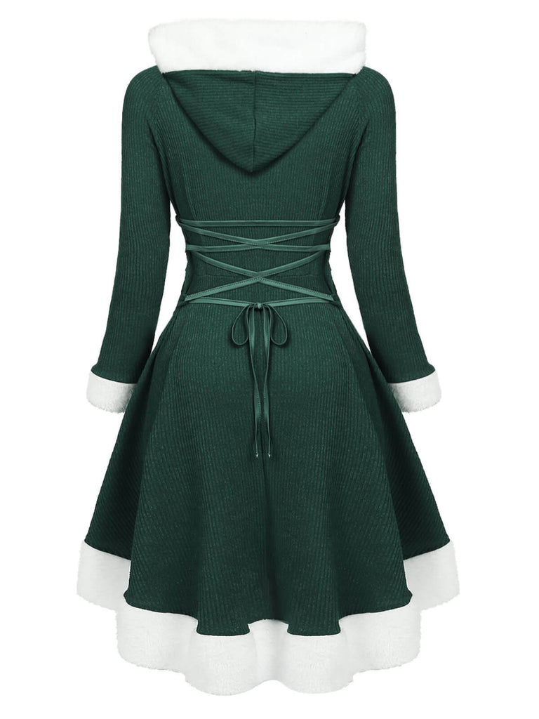Robe de Noël Vintage Année 50 Avec Chapeau Bordeaux Pin Up