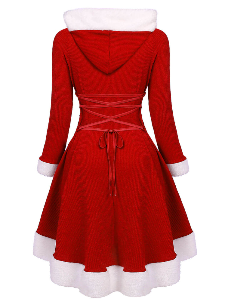 Robe de Noël Vintage Année 50 Avec Chapeau Bordeaux Pin Up