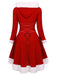 Robe de Noël Vintage Année 50 Avec Chapeau Bordeaux Pin Up