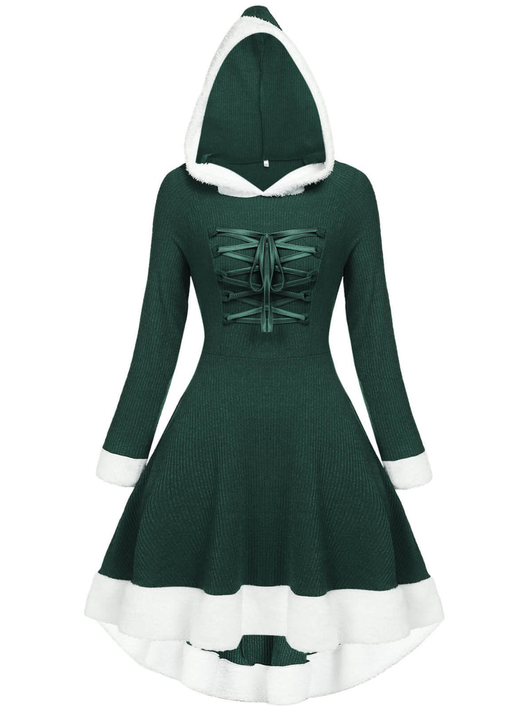 Robe de Noël Vintage Année 50 Avec Chapeau Bordeaux Pin Up
