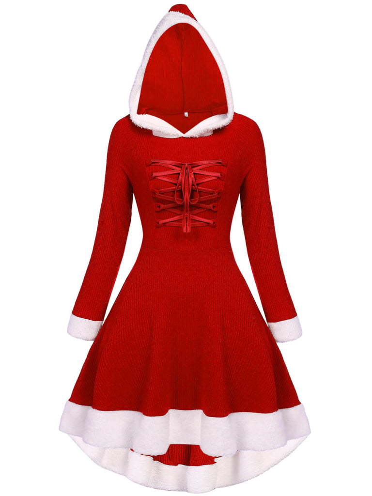 Robe de Noël Vintage Année 50 Avec Chapeau Bordeaux Pin Up