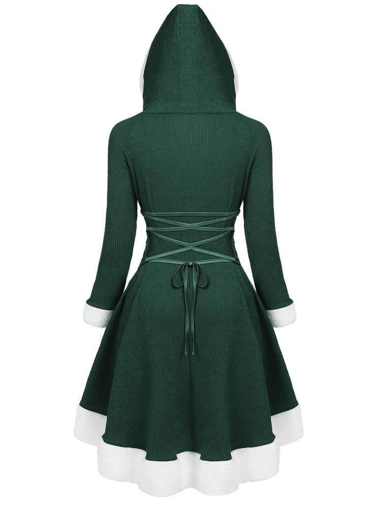 Robe de Noël Vintage Année 50 Avec Chapeau Bordeaux Pin Up