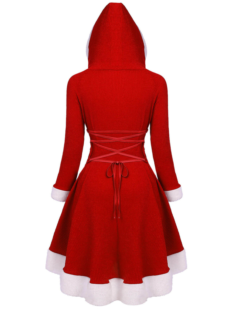 Robe de Noël Vintage Année 50 Avec Chapeau Bordeaux Pin Up