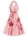 [Prévente] Robe dos nu rose Halloween années 1950 avec taches de sang