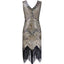 Robe Charleston Vintage Années 20 à Franges Paillettes Gatsby Cocktail Chic