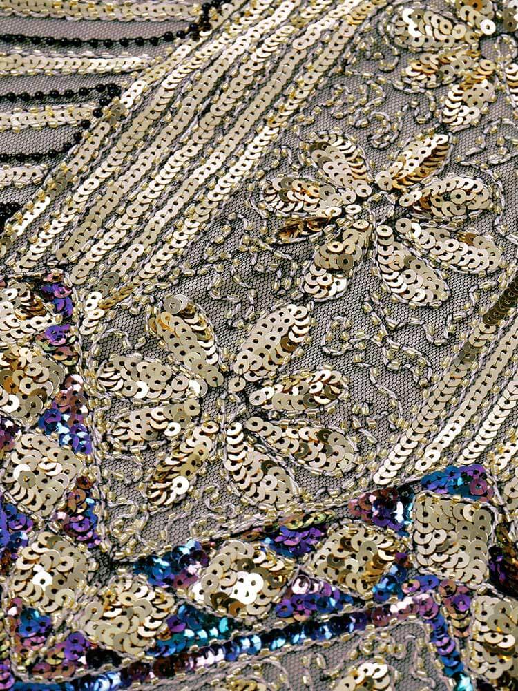 Robe Charleston Vintage Années 20 à Franges Paillettes Gatsby Cocktail Chic