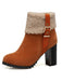 Bottes Courtes Retro Plus Velours Gros Talons