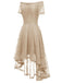 Robe en dentelle florale à épaules dénudées des années 1950