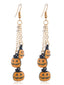 Boucles d'Oreilles avec Chaîne Longue Citrouille Toussaint Halloween