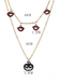 Collier Chaîne Double Rang Citrouille Bouches Toussaint Halloween