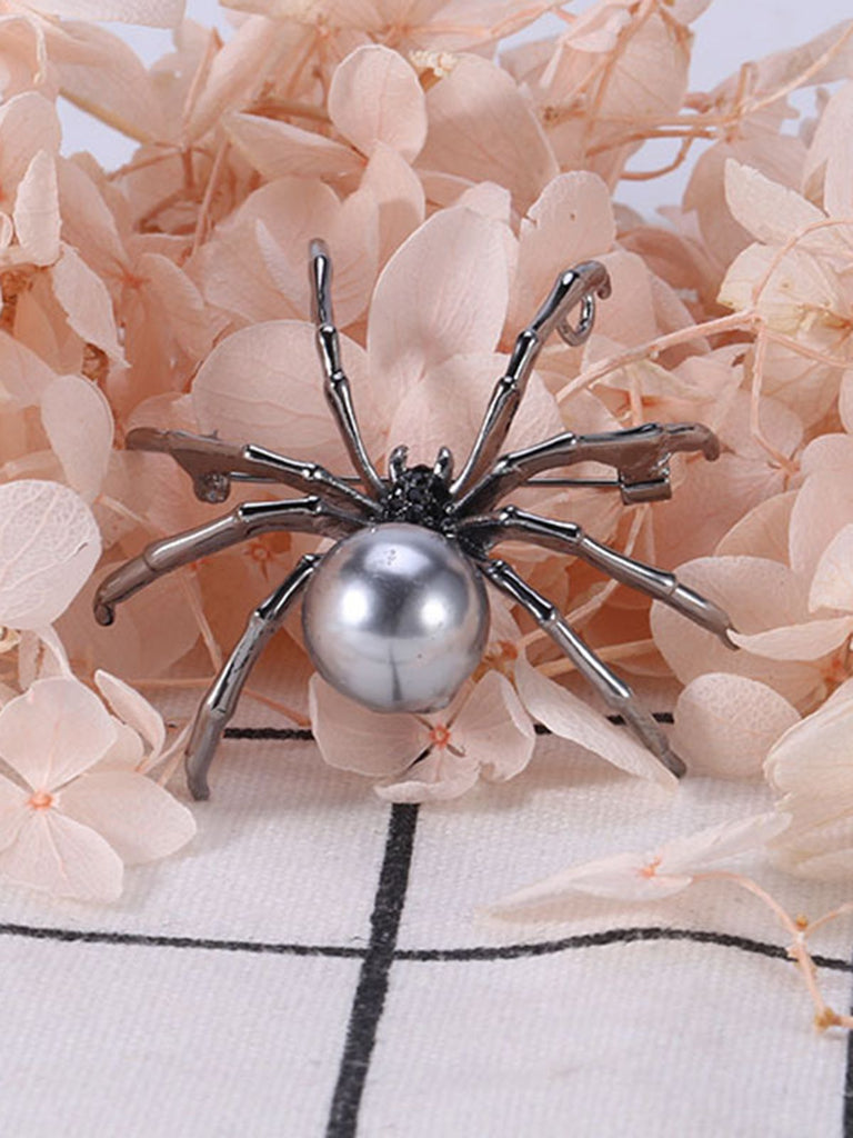 Broche d'Araigné Argent Vintage Accessoire Halloween Toussaint