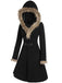 Manteau Vitnage Années 50 Garnie de Fourrure à Boucle