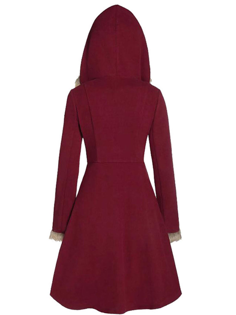 Manteau Vitnage Années 50 Garnie de Fourrure à Boucle